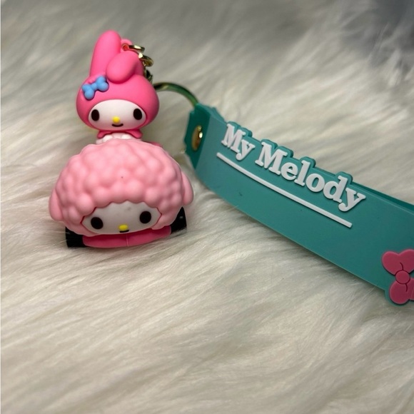 New My Melody from Hello Kitty Keychain/Wristlet Riding in Sheep Car - Picture 2 of 3